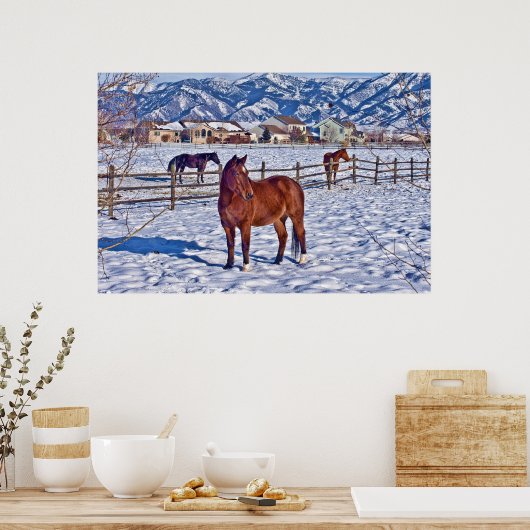 Kerstmis in Bozeman Montana Poster (Keuken)