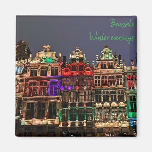Kerstmis in Brussel, België reis souvenir Magneet (Voorkant)