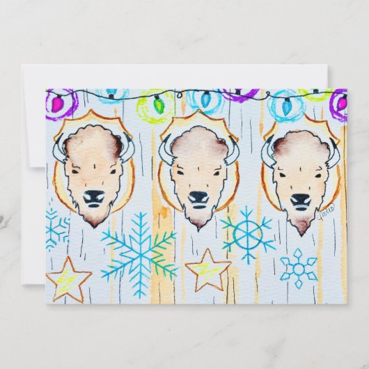 Kerstmis in Buffalo Sneeuwvlok Kaart (Voorkant)