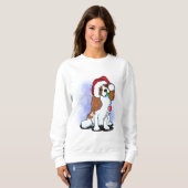Kerstmis in Cavalier Spaniel Blenheim Trui (Voorkant volledig)