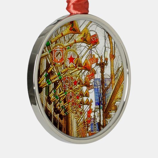 Kerstmis in Chicago Metalen Ornament (Rechts)