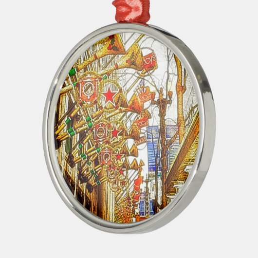 Kerstmis in Chicago Metalen Ornament (Links)