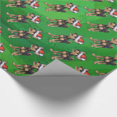 Kerstmis in Chihuahua op groen Cadeaupapier (Hoek)