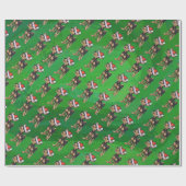 Kerstmis in Chihuahua op groen Cadeaupapier (Vlak)