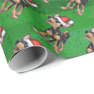 Kerstmis in Chihuahua op groen Cadeaupapier