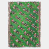 Kerstmis in Chihuahua op groen Deken (Voorkant Verticaal)