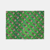 Kerstmis in Chihuahua op groen Fleece Deken (Voorkant (Horizontaal))