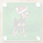 Kerstmis in Chihuahua op groen Glazen Onderzetter (Achterkant)