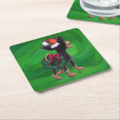 Kerstmis in Chihuahua op groen Kartonnen Onderzetters (Schuin)