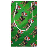 Kerstmis in Chihuahua op groen Klein Cadeauzakje (Voorkant)