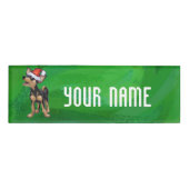 Kerstmis in Chihuahua op groen Naambadge (Voorkant)