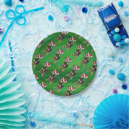 Kerstmis in Chihuahua op groen Papieren Bordje (Feest)