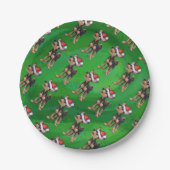 Kerstmis in Chihuahua op groen Papieren Bordje (Voorkant)