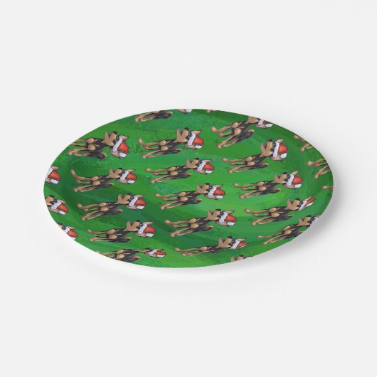 Kerstmis in Chihuahua op groen Papieren Bordje (Gekanteld)