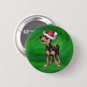 Kerstmis in Chihuahua op groen Ronde Button 5,7 Cm (Voorkant /achterkant)