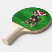 Kerstmis in Chihuahua op groen Tafeltennisbatje (Voorkant Gekanteld)