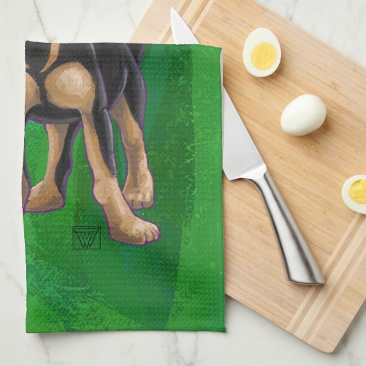 Kerstmis in Chihuahua op groen Theedoek (Quarter Fold)