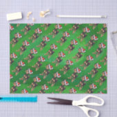 Kerstmis in Chihuahua op groen Tissuepapier (Craft)