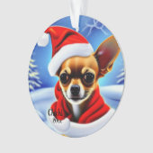 Kerstmis in Chihuahua, Santa Dog Ornament (voorkant)
