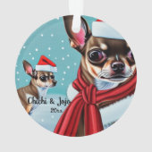 Kerstmis in Chihuahua, Santa Dog Ornament (achterkant)