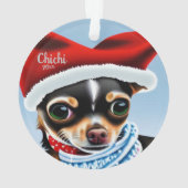 Kerstmis in Chihuahua, Santa Dog Ornament (achterkant)