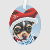 Kerstmis in Chihuahua, Santa Dog Ornament (voorkant)