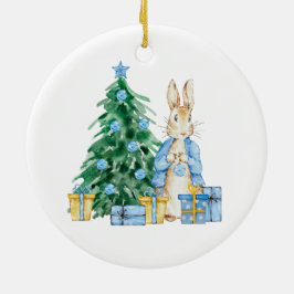 Kerstmis in CozyBun bos. Keramisch Ornament