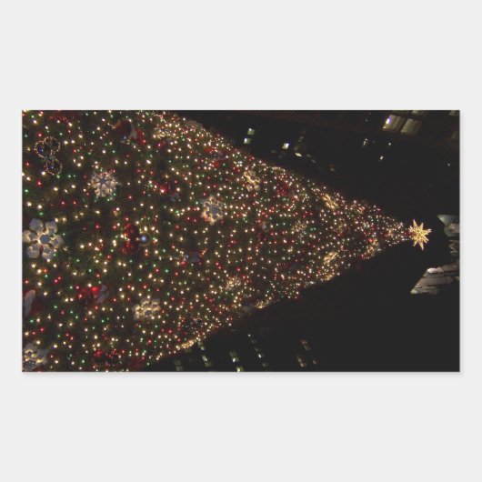 Kerstmis in Daley Plaza Chicago Rechthoekige Sticker (Voorkant)