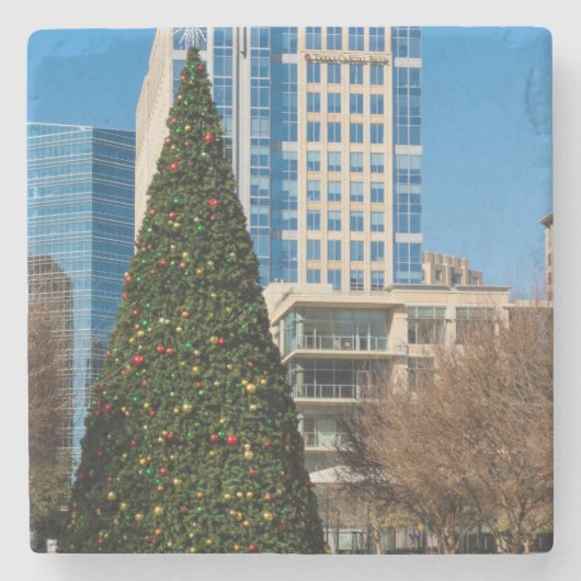 Kerstmis in Dallas Stenen Onderzetter (Voorkant)