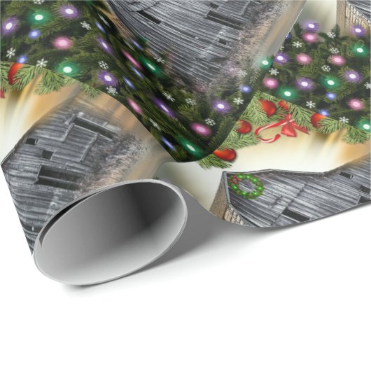 Kerstmis in de Barn Cadeaupapier (Rol Hoek)