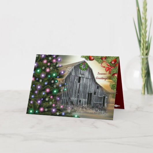 Kerstmis in de Barn Feestdagen Kaart (Voorkant)