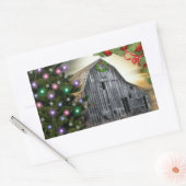 Kerstmis in de Barn Rechthoekige Sticker (Envelop)