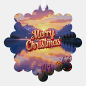 Kerstmis in de Bergen Ornament Kaart (Achterkant)