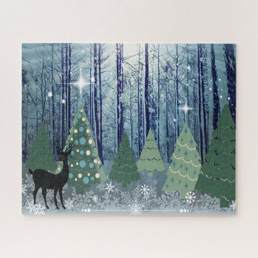 Kerstmis in de Bos Ontwerp Puzzel (Horizontaal)