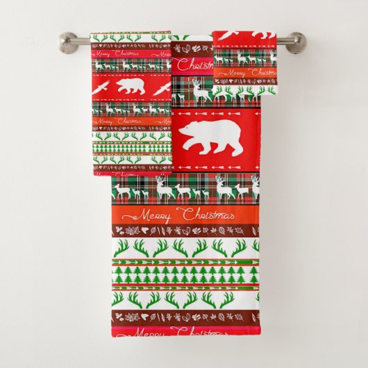 Kerstmis in de bossen bad handdoek (Insitu)