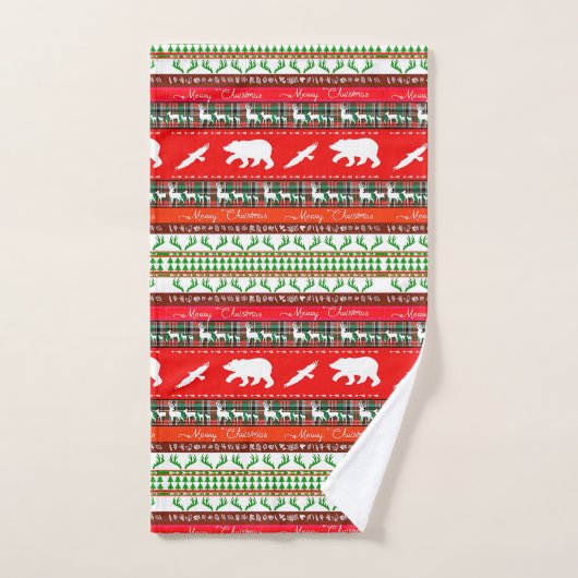 Kerstmis in de bossen bad handdoek (Handdoek)