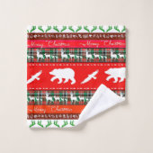 Kerstmis in de bossen bad handdoek (Wasdoekje)