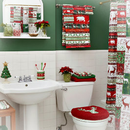 Kerstmis in de bossen bad handdoek