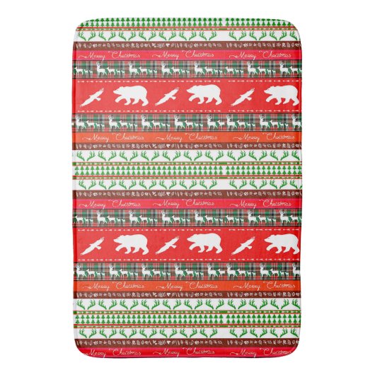 Kerstmis in de bossen badmat (Voorkant Verticaal)