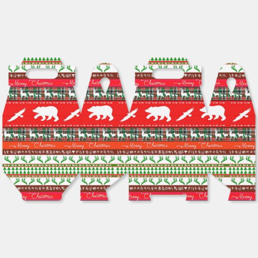 Kerstmis in de bossen bedankdoosjes (Ongevouwen)