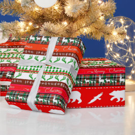 Kerstmis in de bossen cadeaupapier