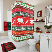 Kerstmis in de bossen douchegordijn