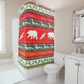 Kerstmis in de bossen douchegordijn (In situ)