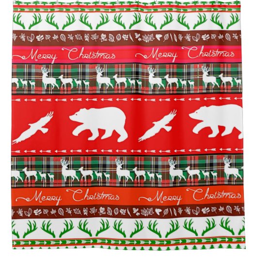 Kerstmis in de bossen douchegordijn (Voorkant)