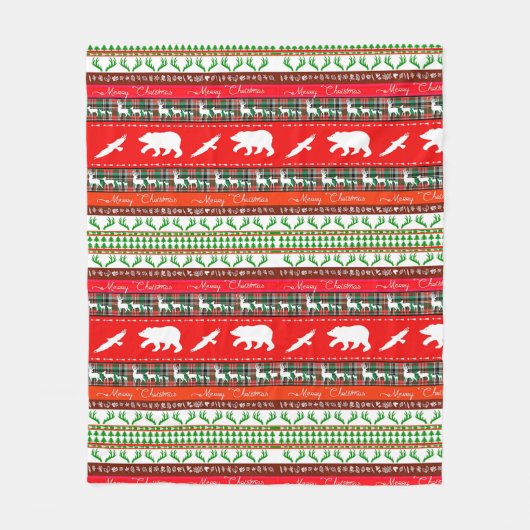 Kerstmis in de bossen fleece deken (Voorkant)