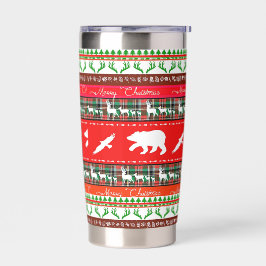 Kerstmis in de bossen geïsoleerde drinkbeker