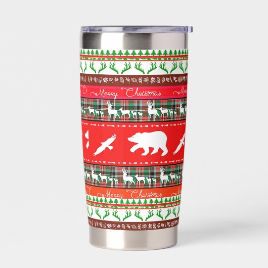 Kerstmis in de bossen geïsoleerde drinkbeker (Links)