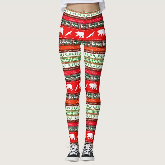 Kerstmis in de bossen leggings (Voorkant)