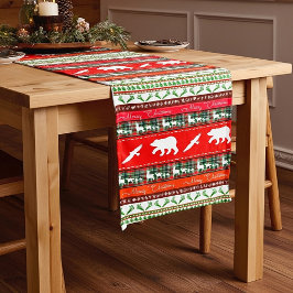 Kerstmis in de bossen medium tafelloper