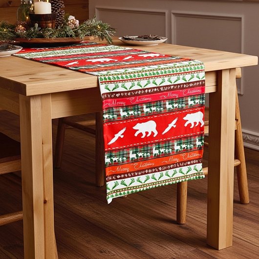 Kerstmis in de bossen medium tafelloper